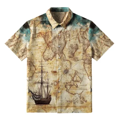 Tokyo-Tiger Nautical Chart Button-up Shirt