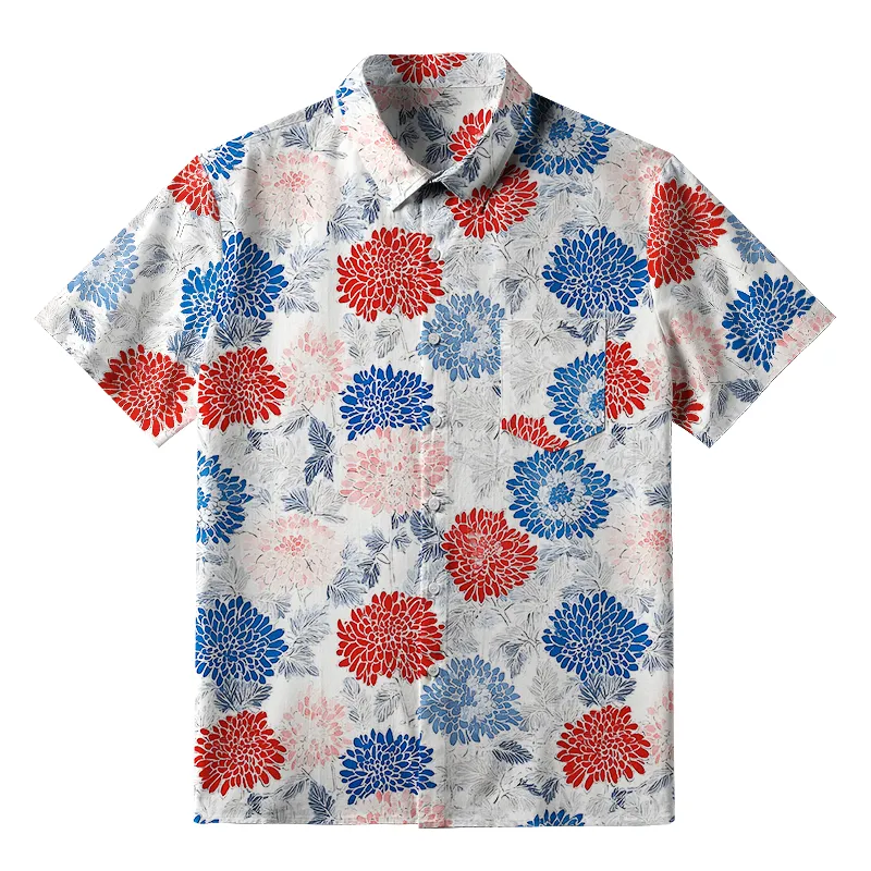 Tokyo-Tiger Vibrant Floral Button-up Shirt Sale