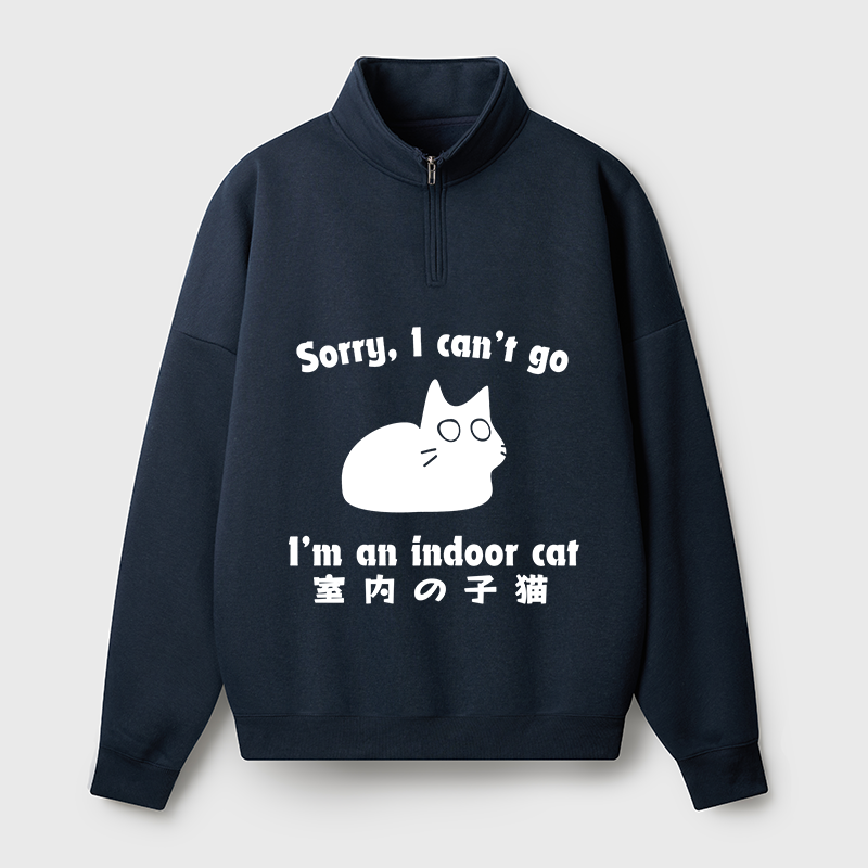 Tokyo-Tiger Indoor Kitten Half Zip Fleece Sweatshirt