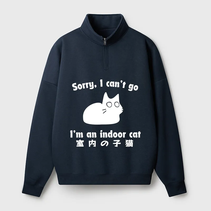 Tokyo-Tiger Indoor Kitten Half Zip Fleece Sweatshirt