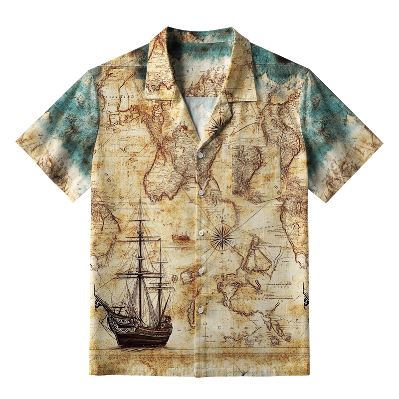 Tokyo-Tiger Nautical Chart Aloha Hawaiian Shirt