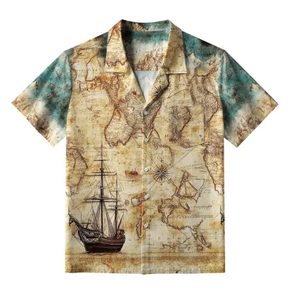 Tokyo-Tiger Nautical Chart Aloha Hawaiian Shirt