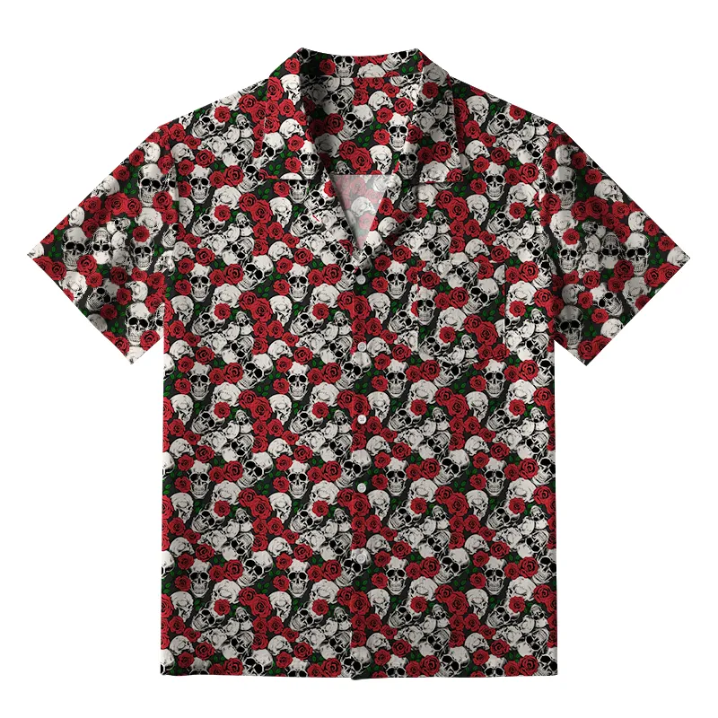 Tokyo-Tiger Gothic Skulls And Roses Aloha Hawaiian Shirt Sale