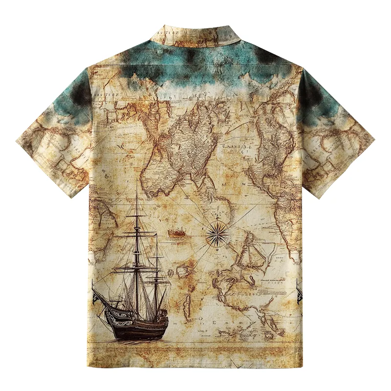 Tokyo-Tiger Nautical Chart Button-up Shirt