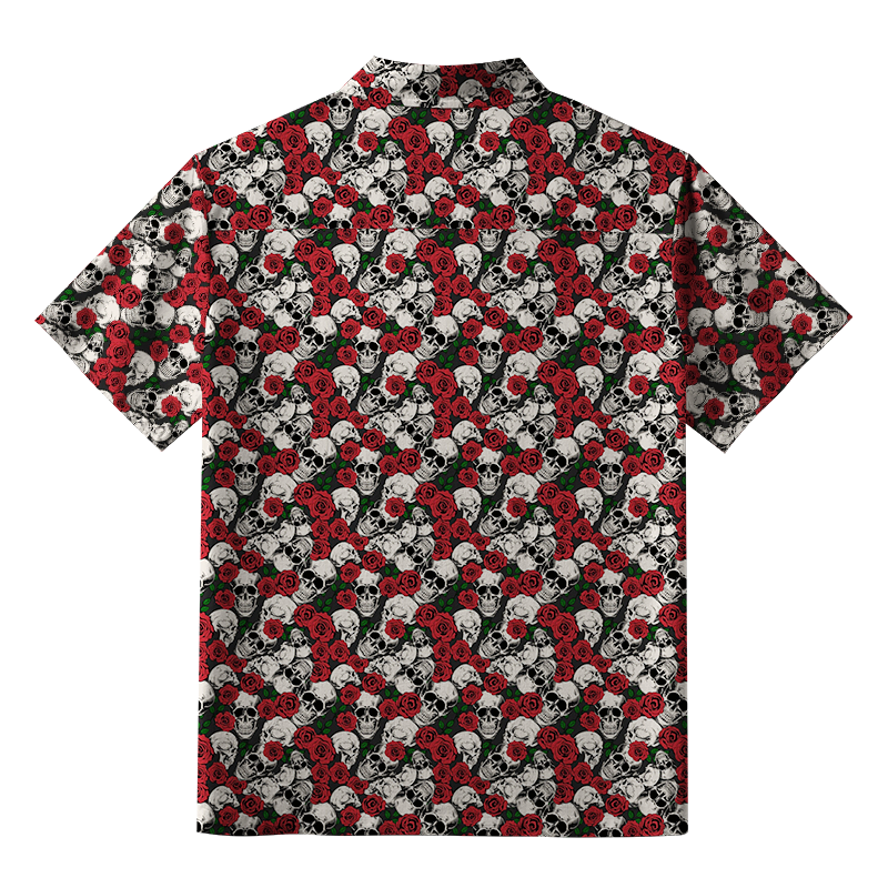 Tokyo-Tiger Gothic Skulls And Roses Aloha Hawaiian Shirt