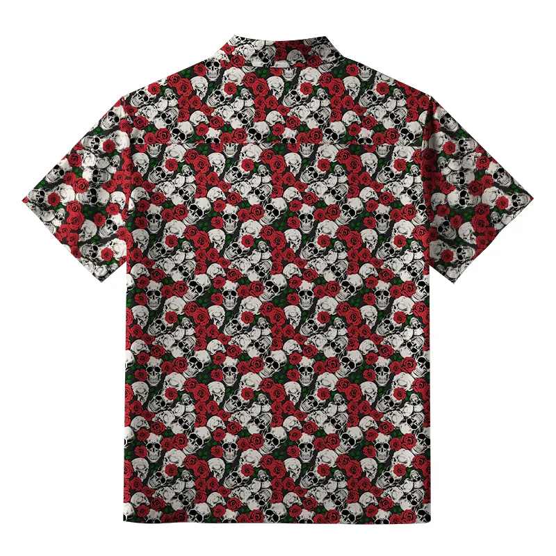 Tokyo-Tiger Gothic Skulls And Roses Aloha Hawaiian Shirt