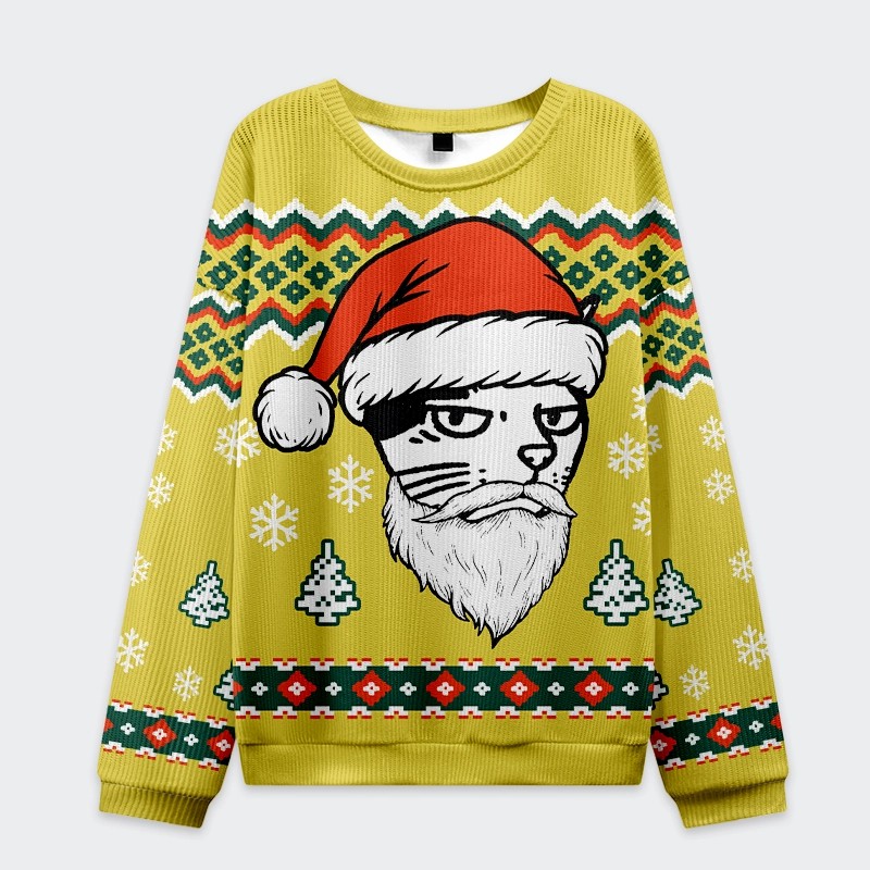 Tokyo-Tiger Santa Cat Funny Christmas Ugly Sweatshirt