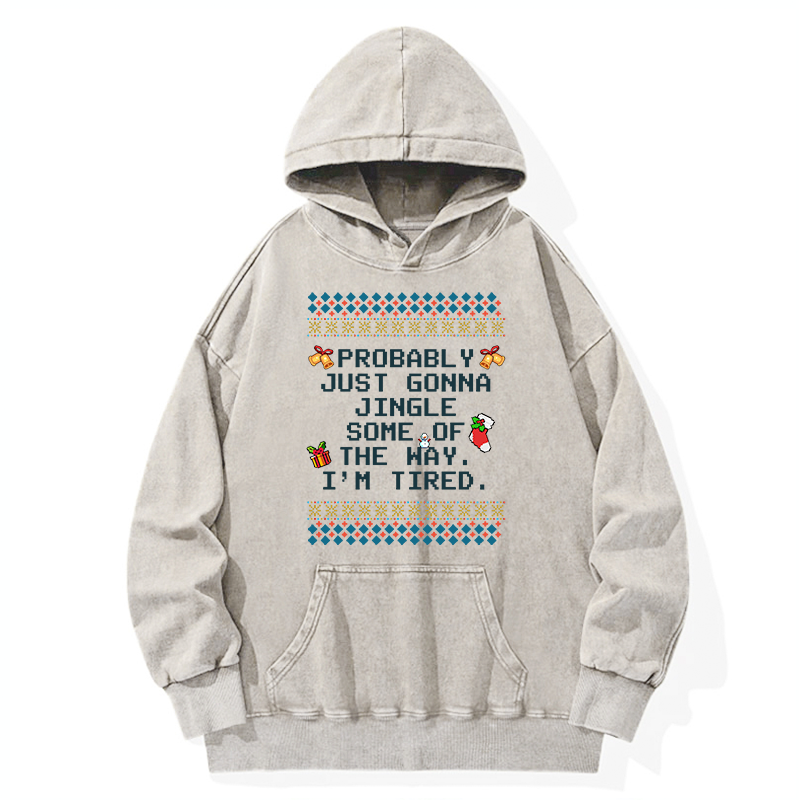 Tokyo-Tiger Too Tired to Fully Jingle Washed Hoodie