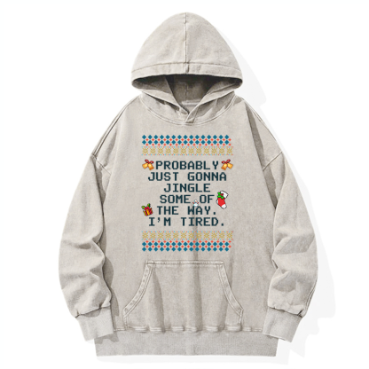 Tokyo-Tiger Too Tired to Fully Jingle Washed Hoodie