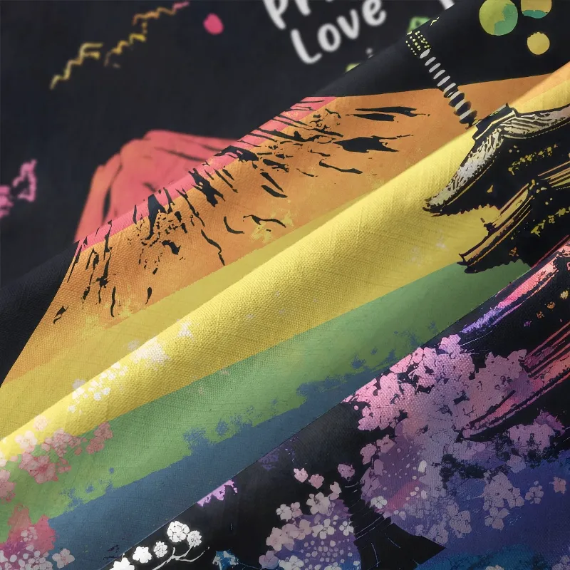 Tokyo-Tiger Pride Rainbow Mt. Fuji Landscape Aloha Hawaiian Shirt