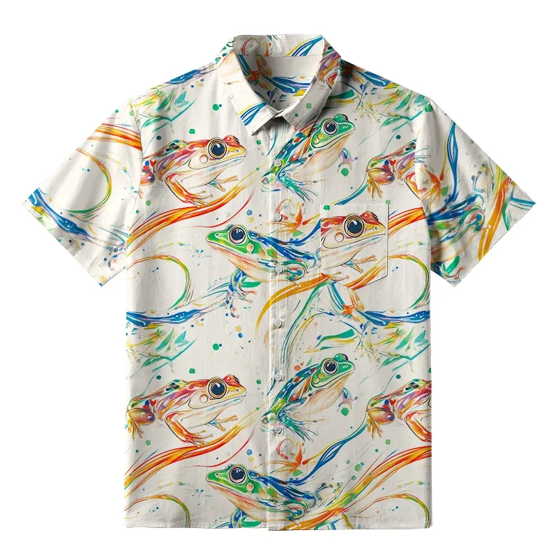 Tokyo-Tiger Rainbow Frog Button-up Shirt