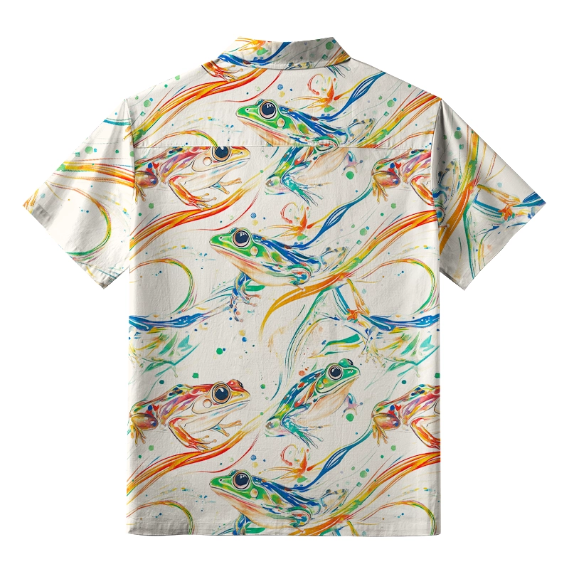 Tokyo-Tiger Rainbow Frog Button-up Shirt