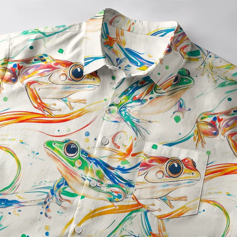 Tokyo-Tiger Rainbow Frog Button-up Shirt