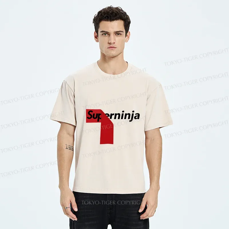 Tokyo-Tiger Funny Ninja Joke Washed T-Shirt