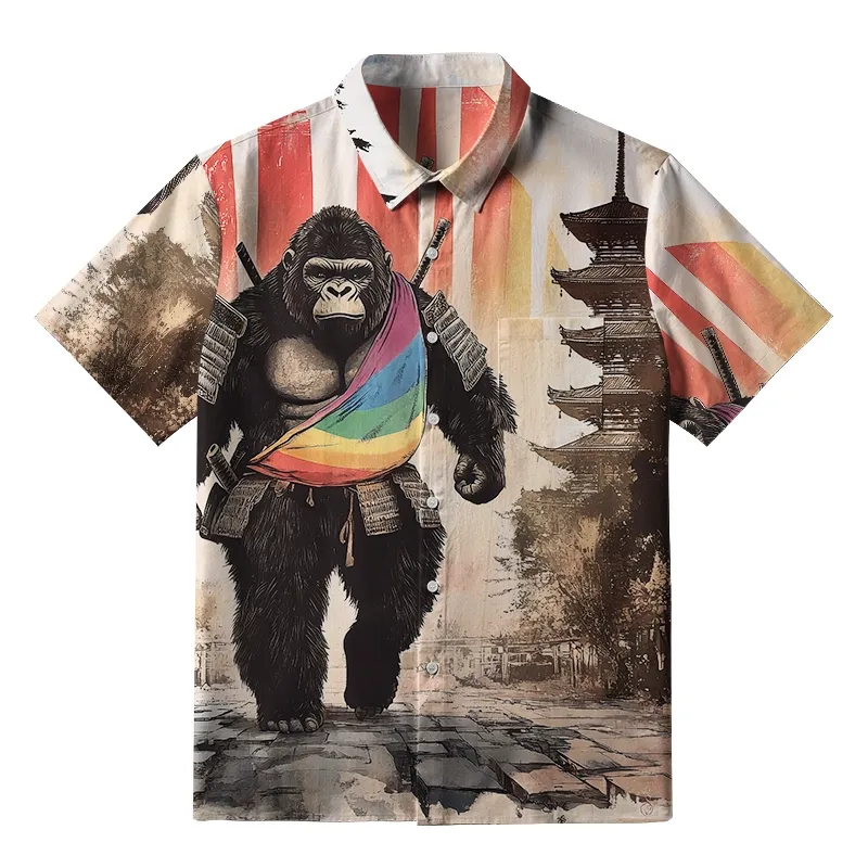 Tokyo-Tiger Bigfoot Samurai Button-up Shirt