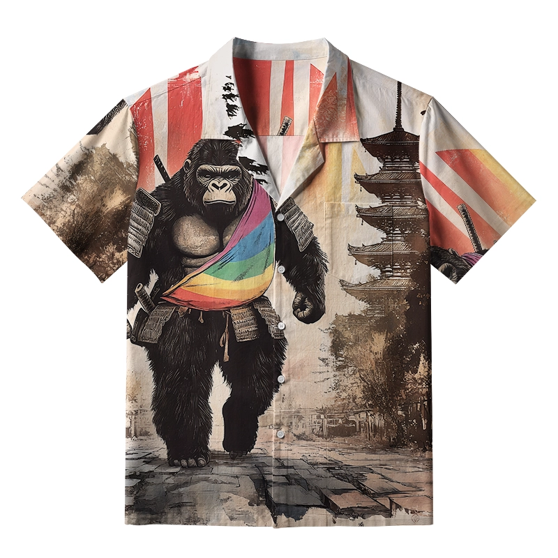 Tokyo-Tiger Bigfoot Samurai Aloha Hawaiian Shirt