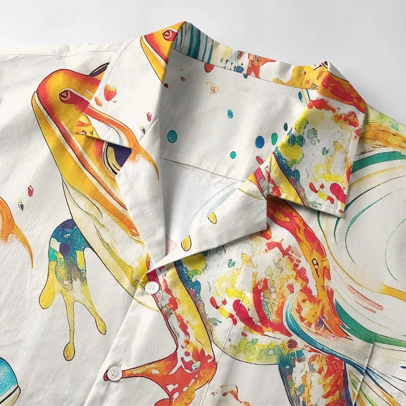 Tokyo-Tiger Japanese Rainbow Frog Aloha Hawaiian Shirt