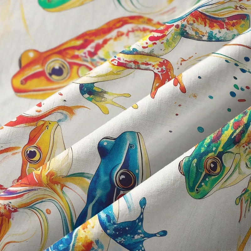 Tokyo-Tiger Japanese Rainbow Frog Button-up Shirt