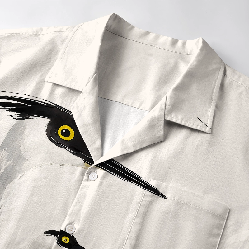 Tokyo-Tiger Elegant Egret Aloha Hawaiian Shirt