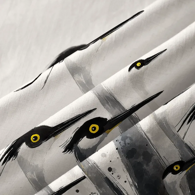 Tokyo-Tiger Elegant Egret Button-up Shirt