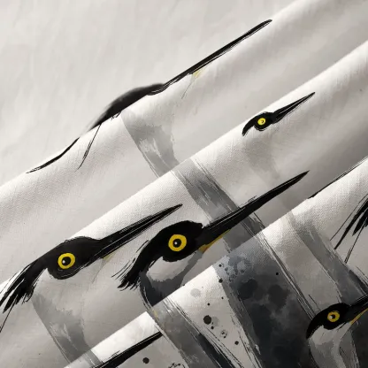 Tokyo-Tiger Elegant Egret Button-up Shirt