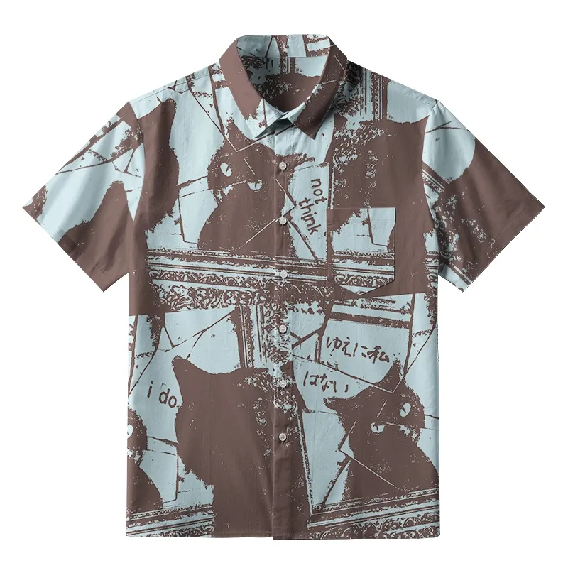 Tokyo-Tiger Cat Looking In The Mirror Button-up Shirt