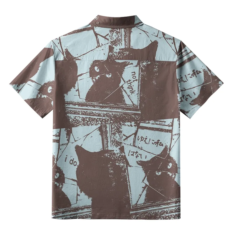 Tokyo-Tiger Cat Looking In The Mirror Button-up Shirt