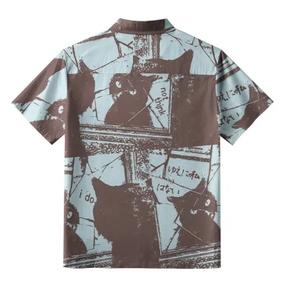 Tokyo-Tiger Cat Looking In The Mirror Aloha Hawaiian Shirt