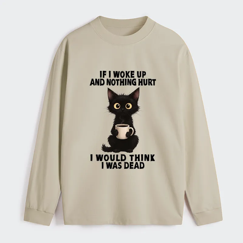 Tokyo-Tiger Funny Cute Black Cat And Coffee Meme Classic Long Sleeve T-Shirt