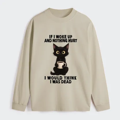 Tokyo-Tiger Funny Cute Black Cat And Coffee Meme Classic Long Sleeve T-Shirt