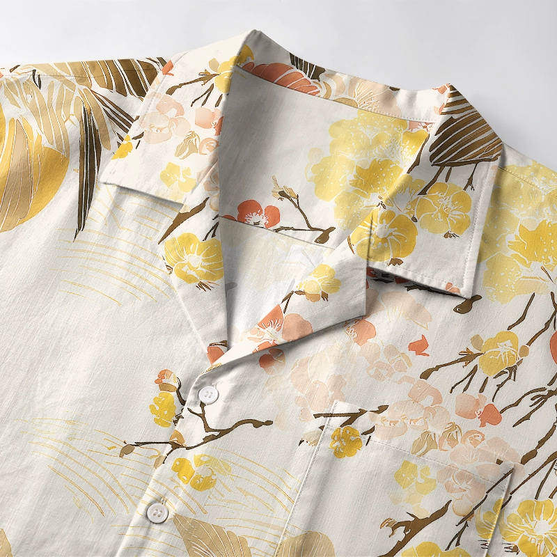 Tokyo-Tiger Vibrant Flowers And Fruits Aloha Hawaiian Shirt