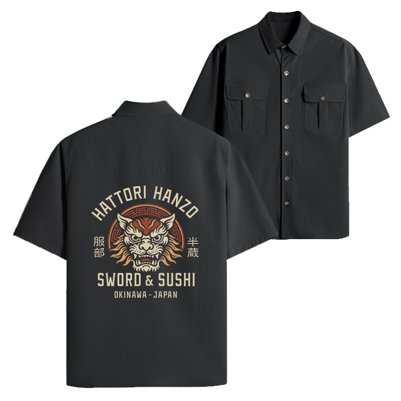 Tokyo-Tiger Hattori Lion Japanese Samurai Work Shirt