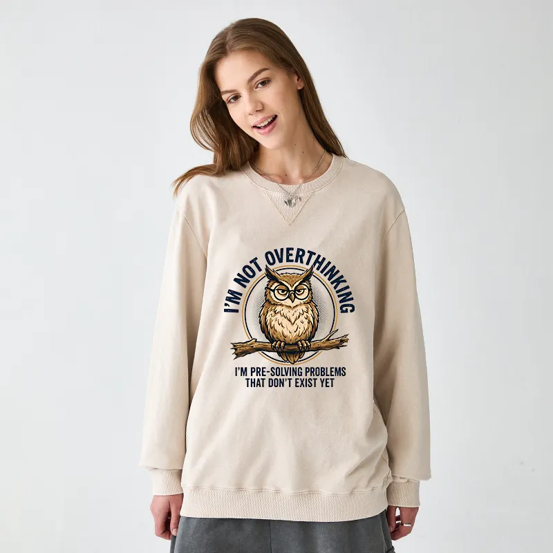 Tokyo-Tiger Overthink Master Owl Washed Terry Sweatshirt
