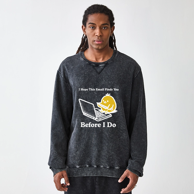 Tokyo-Tiger Chicken Knife Email Meme Washed Terry Sweatshirt