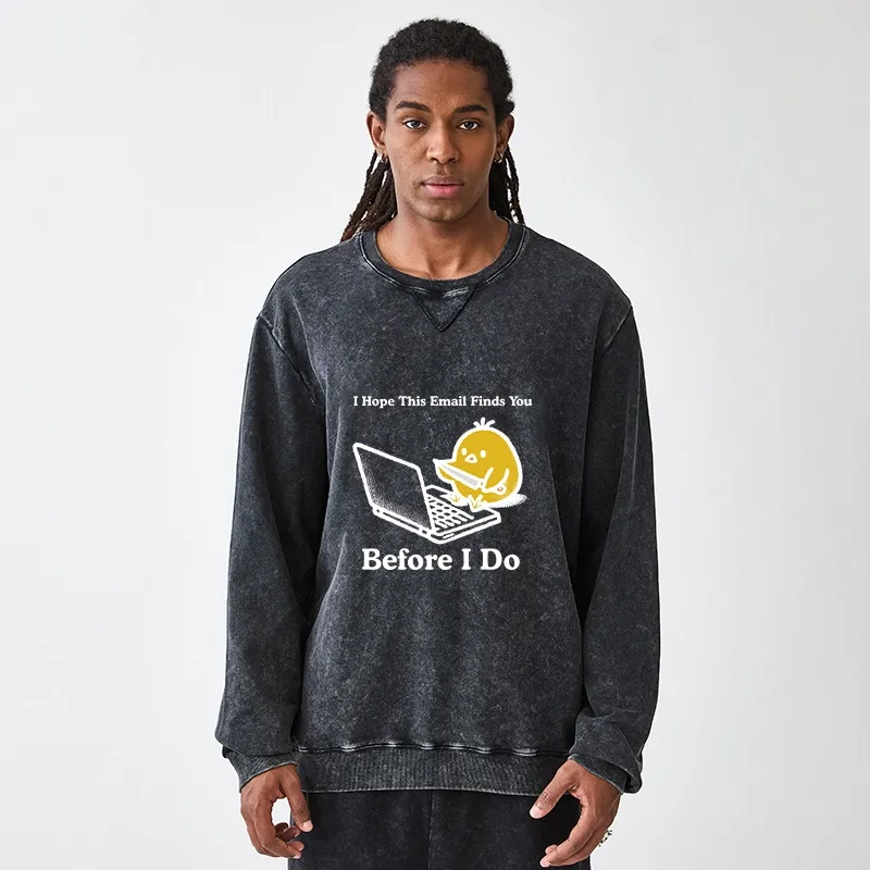 Tokyo-Tiger Chicken Knife Email Meme Washed Terry Sweatshirt