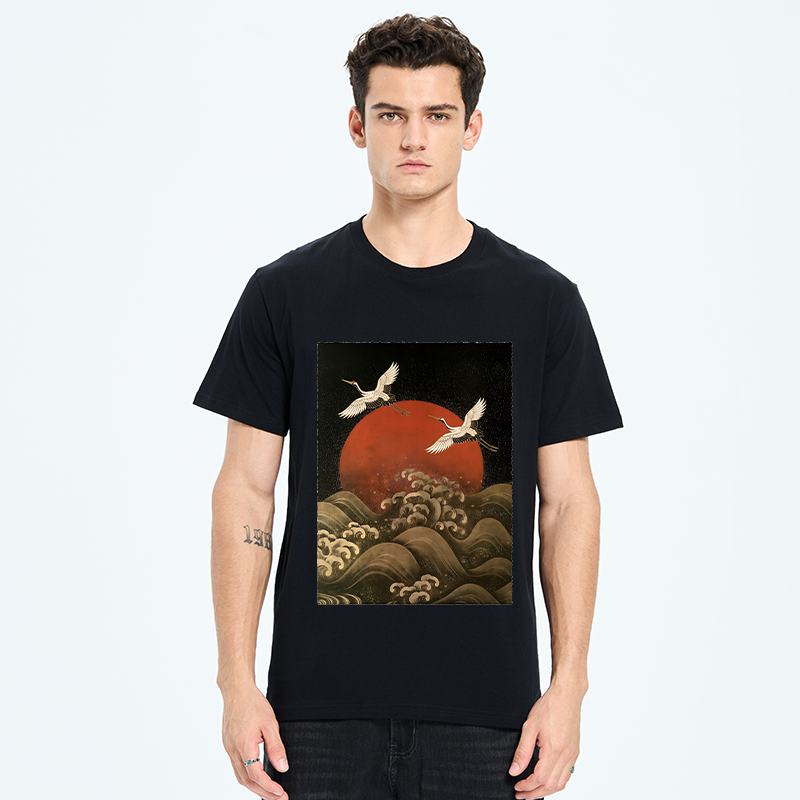 Tokyo-Tiger Japanese Crane Wave Art Classic T-Shirt