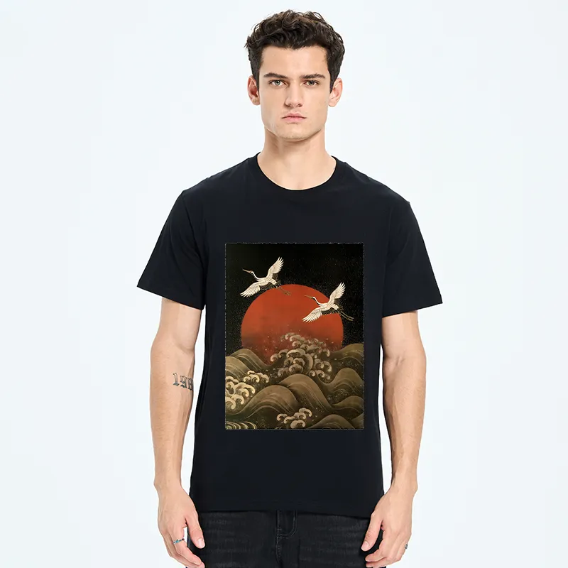 Tokyo-Tiger Japanese Crane Wave Art Classic T-Shirt