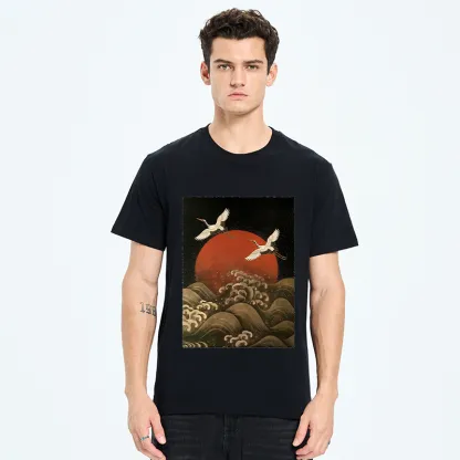 Tokyo-Tiger Japanese Crane Wave Art Classic T-Shirt