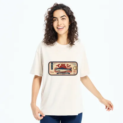 Tokyo-Tiger Vintage Japanese Sardine Can Art Washed T-Shirt
