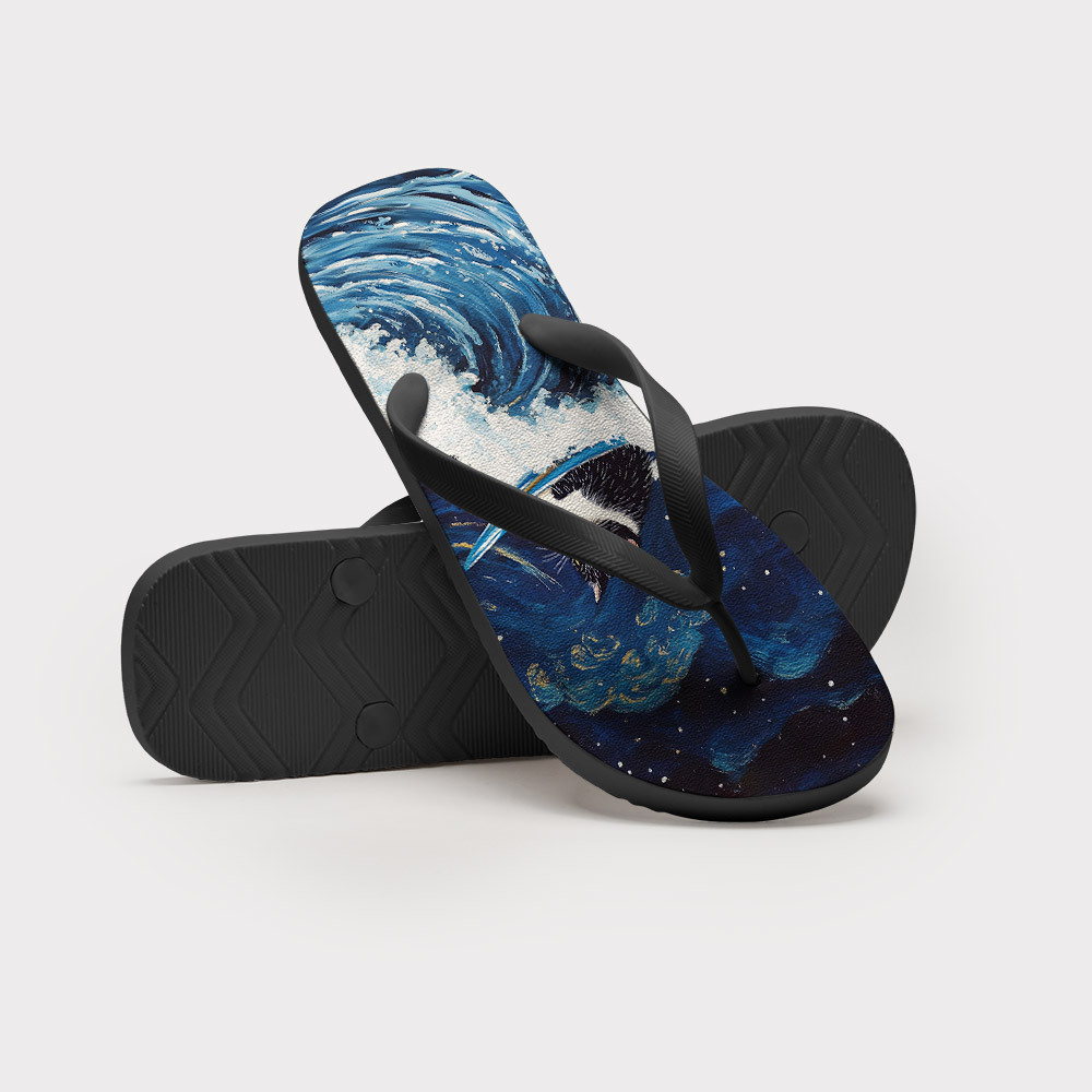 Tokyo-Tiger The Great Wave Off Cat Flip Flops