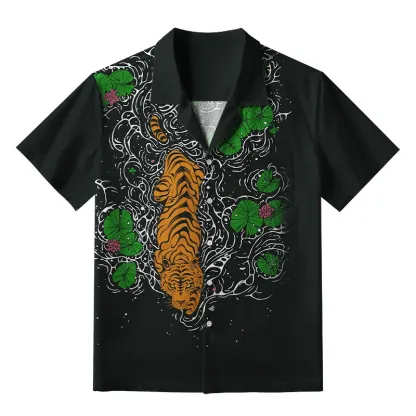 Tokyo-Tiger Fierce Tiger In The Pond Aloha Hawaiian Shirt