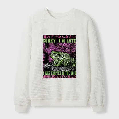 Tokyo-Tiger Frogs Trapped In The Void Waffle Sweatshirt