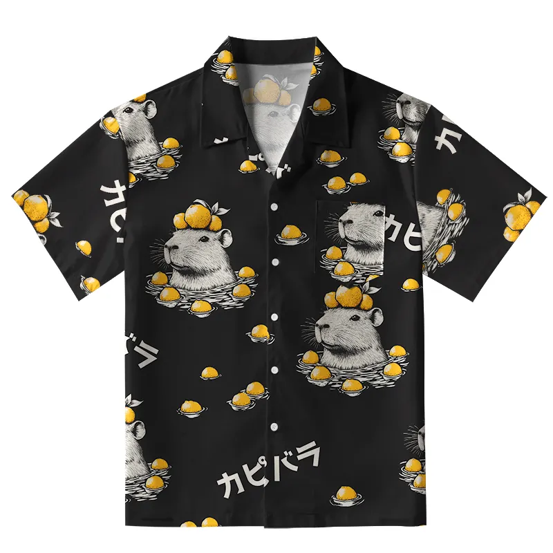 Tokyo-Tiger Cute Capybara And Lemon Aloha Hawaiian Shirt Sale