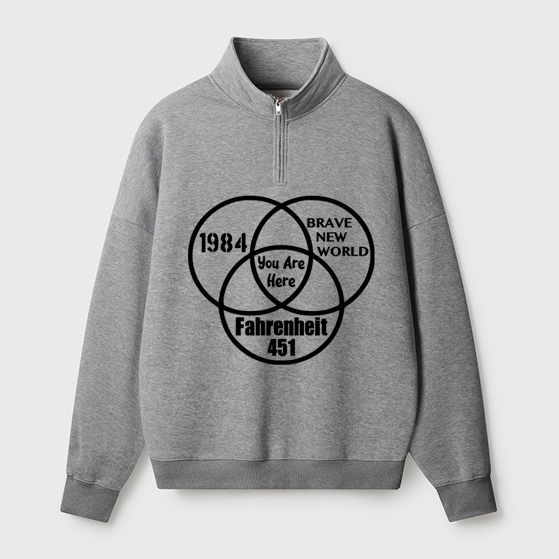 Tokyo-Tiger Multidimensional Thinking And Rebellion Half Zip Fleece Sweatshirt