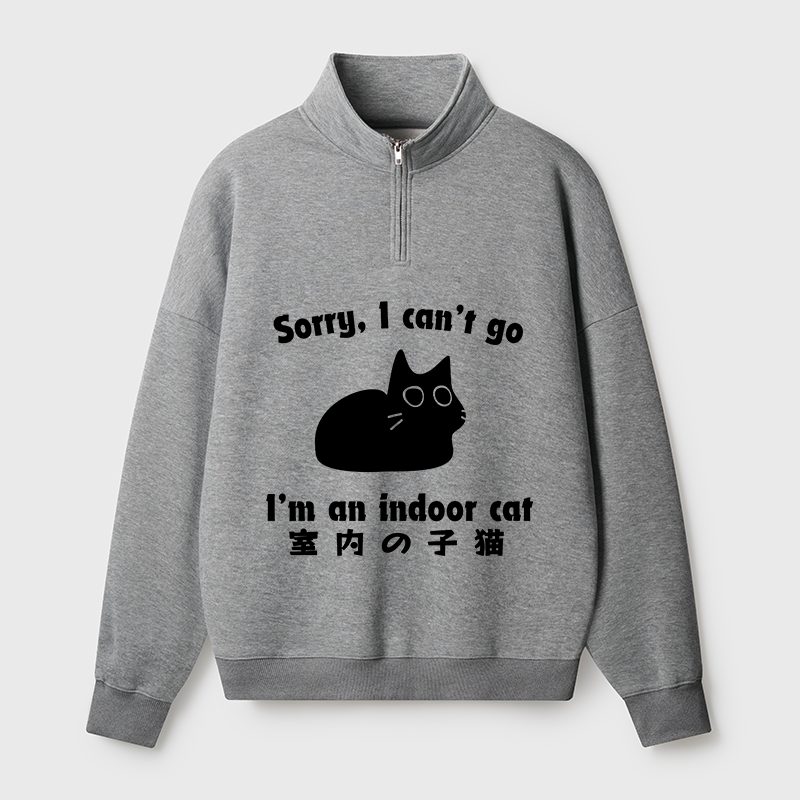 Tokyo-Tiger Indoor Kitten Half Zip Fleece Sweatshirt