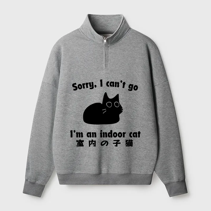 Tokyo-Tiger Indoor Kitten Half Zip Fleece Sweatshirt