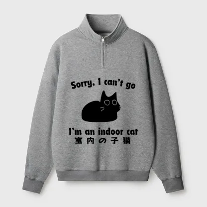 Tokyo-Tiger Indoor Kitten Half Zip Fleece Sweatshirt