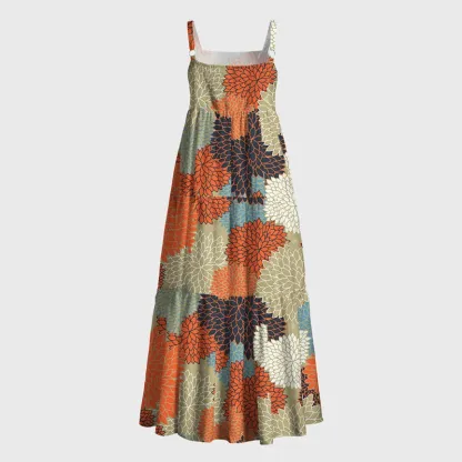 Tokyo-Tiger Autumn Flower Symphony Maxi Dress