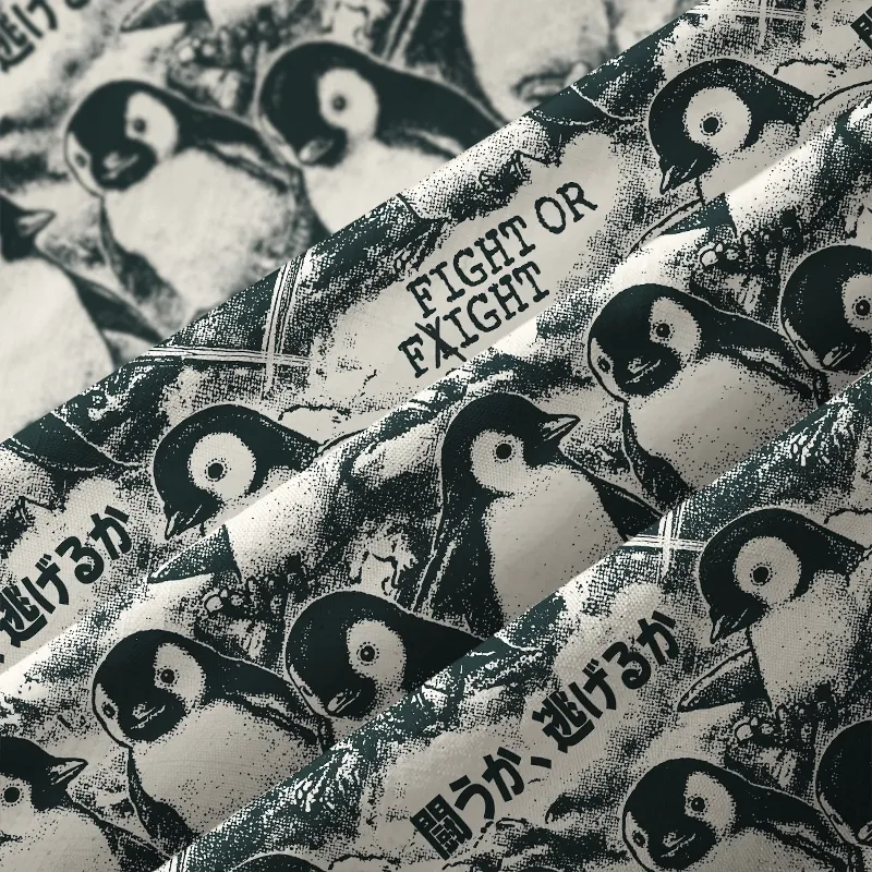 Tokyo-Tiger Penguin Holding A Samurai Sword Button-up Shirt