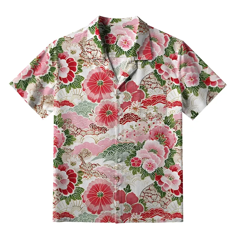 Tokyo-Tiger Bright Flowers Aloha Hawaiian Shirt